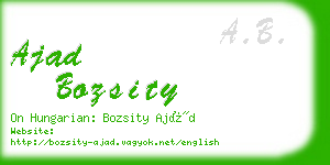 ajad bozsity business card